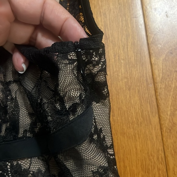 Ann Taylor LOFT Y2K Babydoll Lace Sleeveless Top Size 4 Black Whimsigoth Grunge - Picture 10 of 11